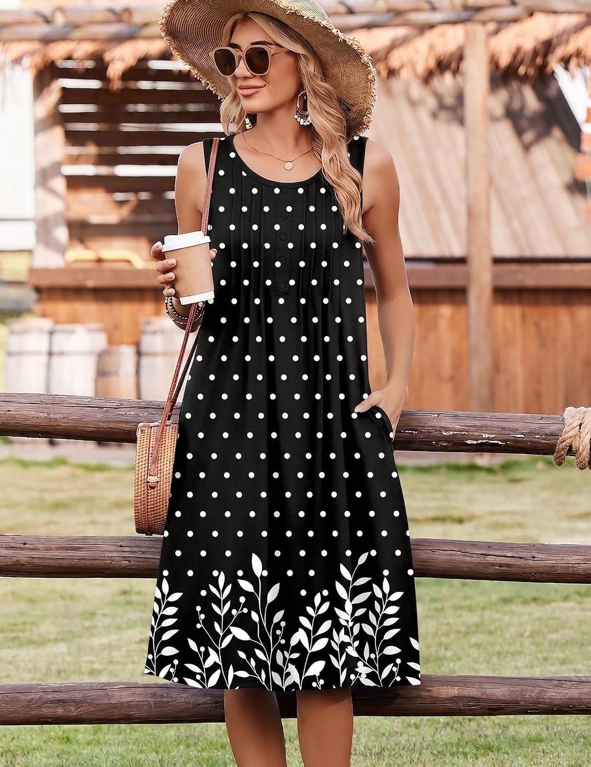 image:imageZeagoo Summer Dress for Women Flowy Aline Casual Midi Tank Dress Boho 2026Sp122