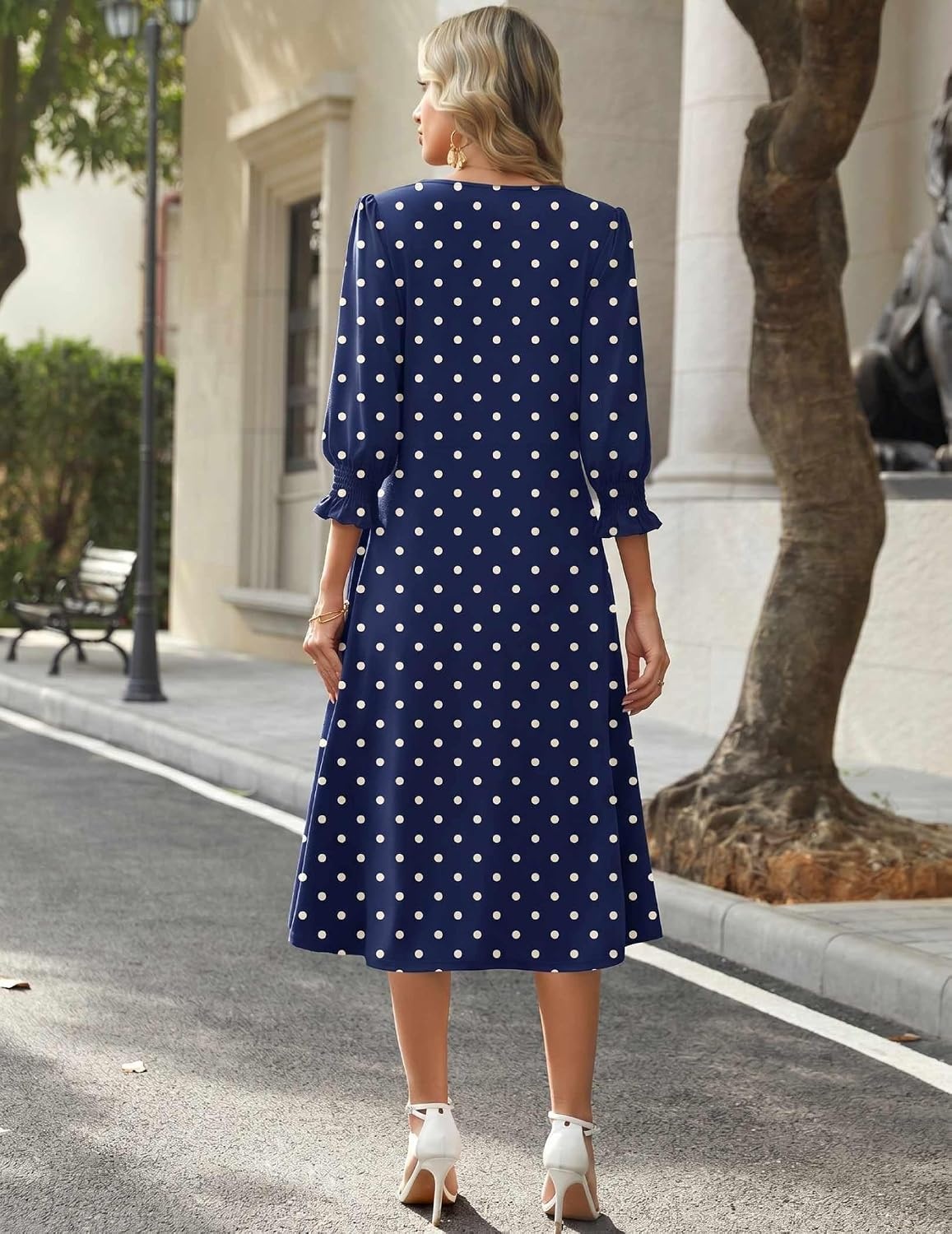 image:imageZeagoo Summer Dresses for Women 2026 34 Sleeve Dress for Women Floral Midi Dresses for Casual Womens Dresses with PocketsCfloraljh379new