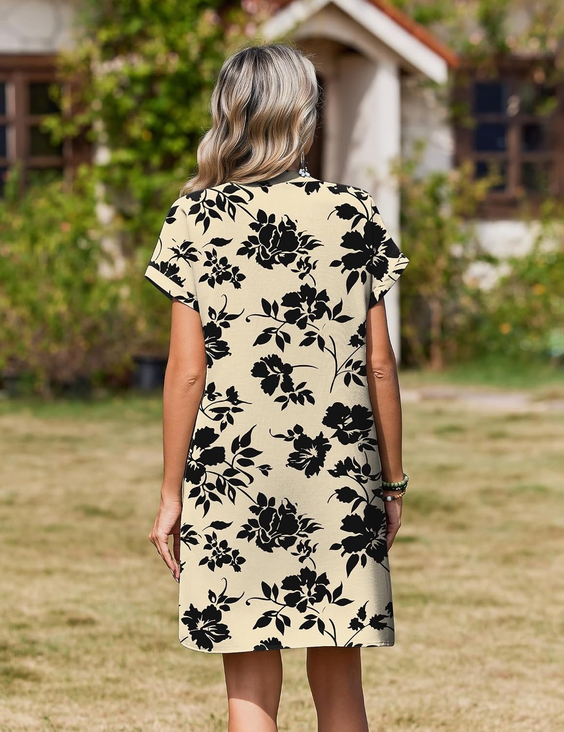 image:imageZeagoo Summer Dresses for Women Shift Dress Casual Mini Vacation SundressBeige Floral