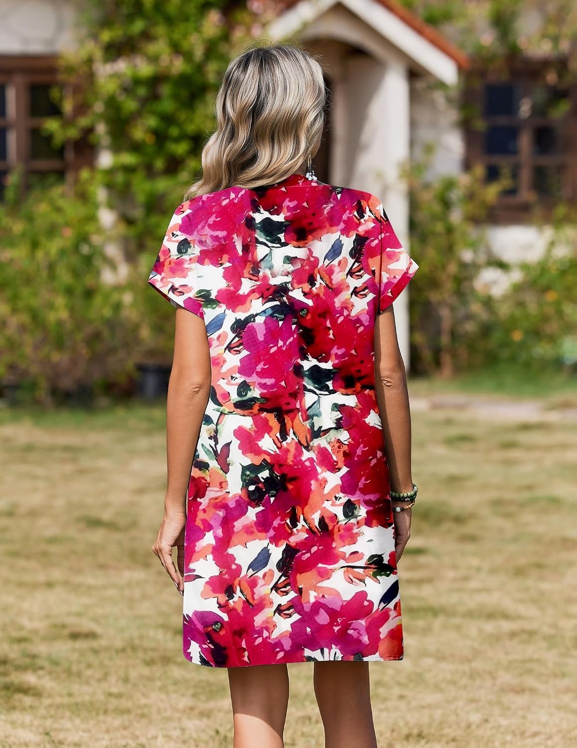 image:imageZeagoo Summer Dresses for Women Shift Dress Casual Mini Vacation SundressRed Floral
