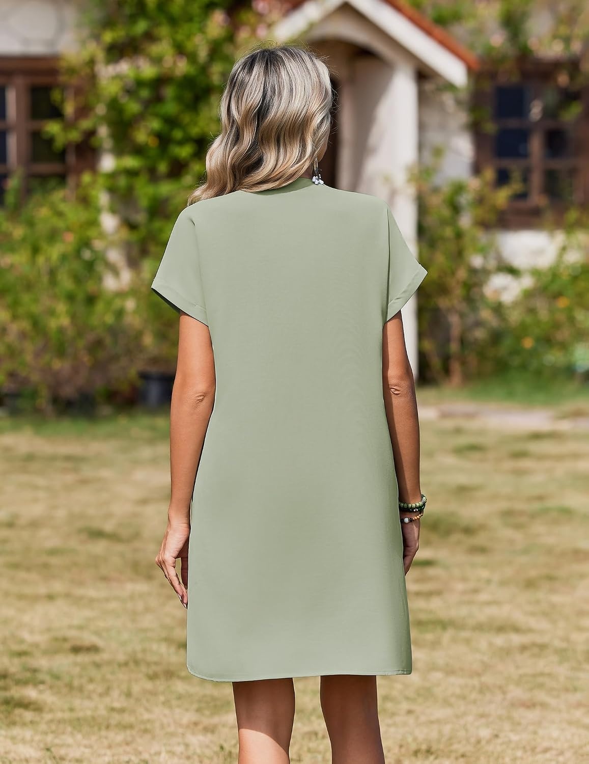 image:imageZeagoo Summer Dresses for Women Shift Dress Casual Mini Vacation SundressSolid Green