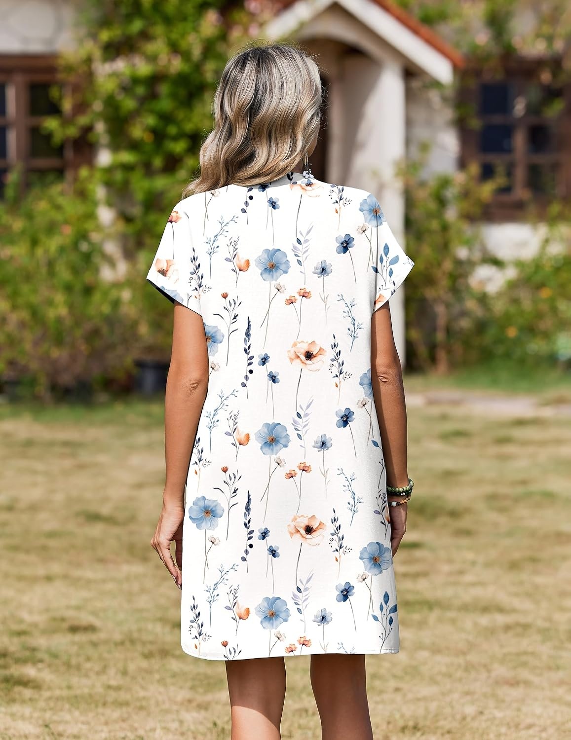 image:imageZeagoo Summer Dresses for Women Shift Dress Casual Mini Vacation SundressWhite Floral
