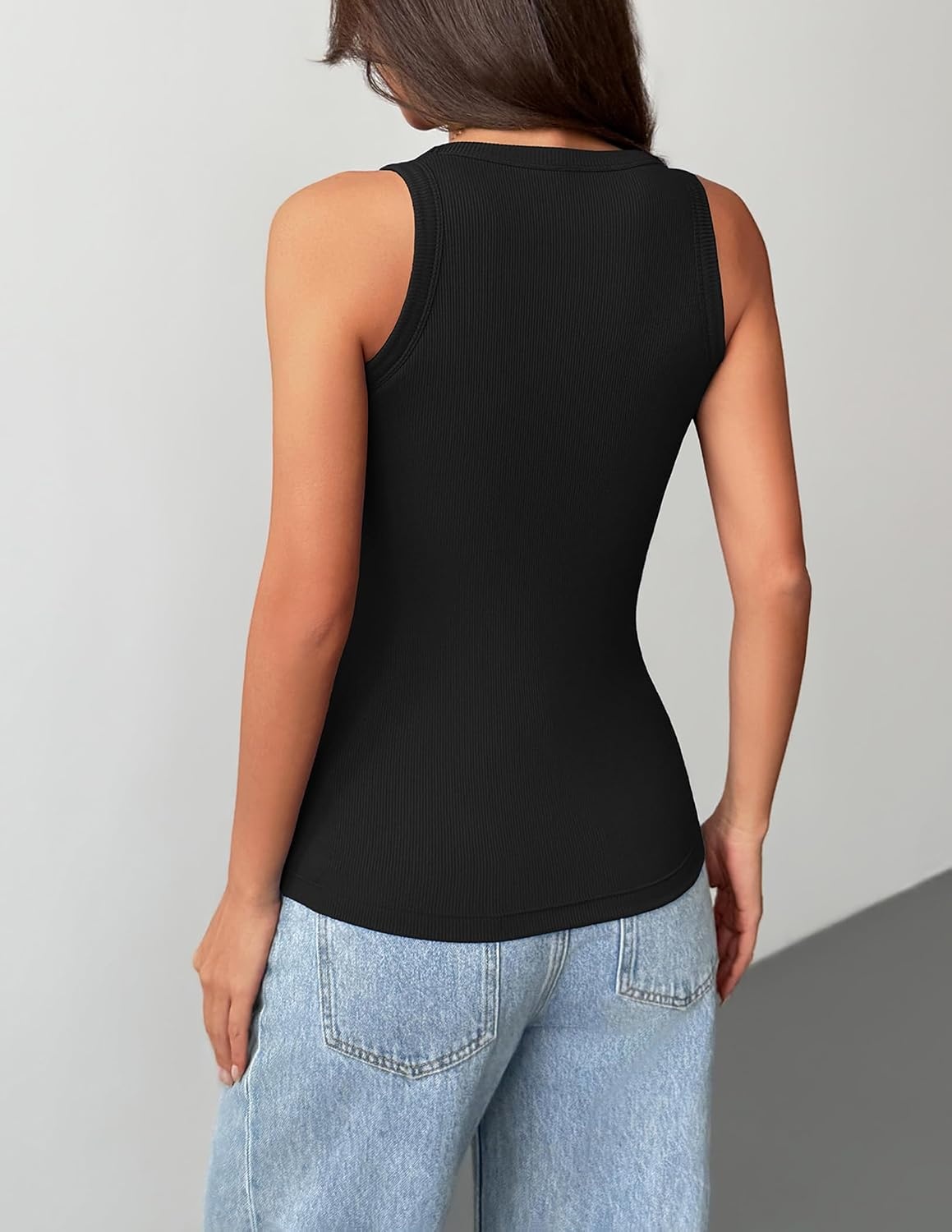 image:imageZeagoo Tank Tops with Built in Bra for Women Sleeveless Ribbed Summer Tops1black