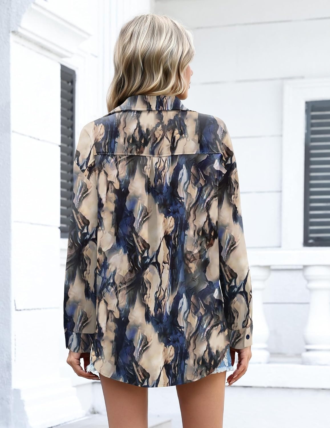 image:imageZeagoo Women Button Down Shirts Oversized Long Sleeve Blouses with PocketBzr220
