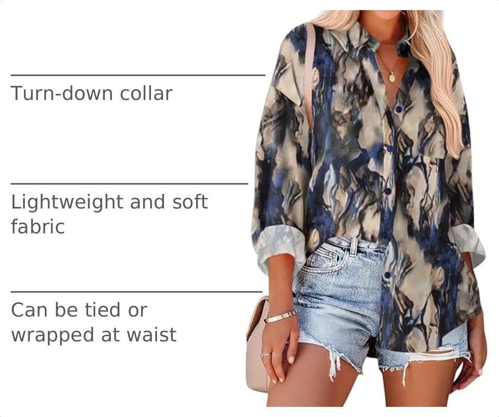 image:imageZeagoo Women Button Down Shirts Oversized Long Sleeve Blouses with PocketBzr220