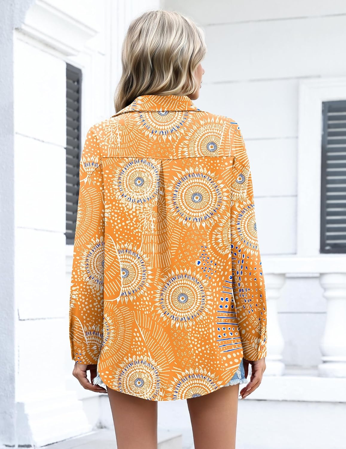 image:imageZeagoo Women Button Down Shirts Oversized Long Sleeve Blouses with PocketCx294
