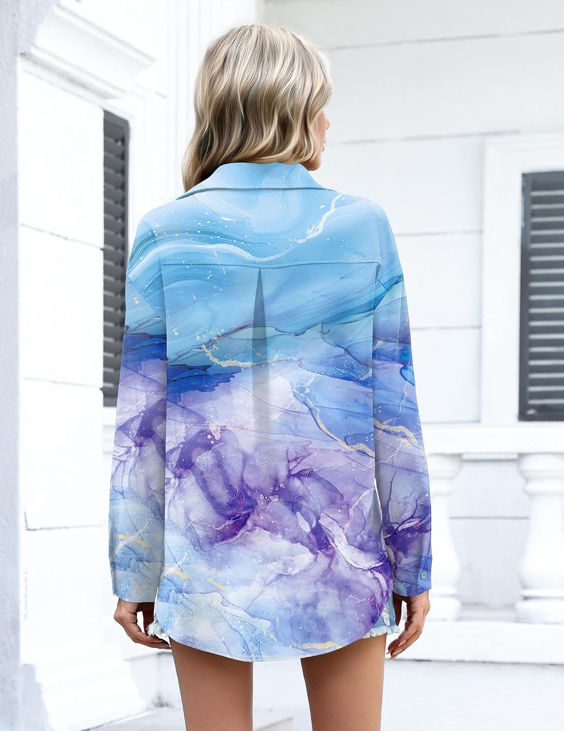 image:imageZeagoo Women Button Down Shirts Oversized Long Sleeve Blouses with PocketCx296
