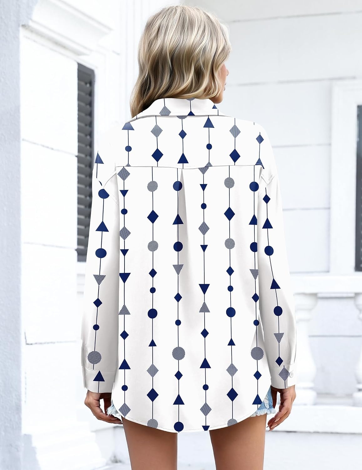 image:imageZeagoo Women Button Down Shirts Oversized Long Sleeve Blouses with PocketJh599