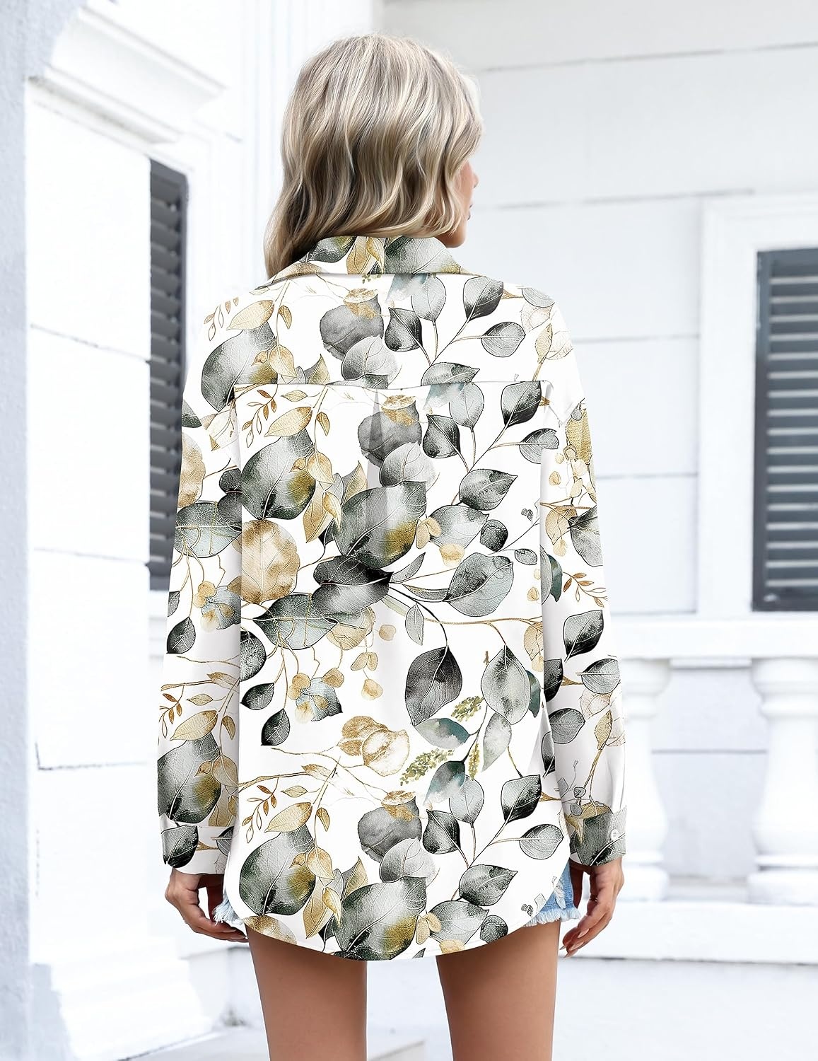 image:imageZeagoo Women Button Down Shirts Oversized Long Sleeve Blouses with PocketSp99
