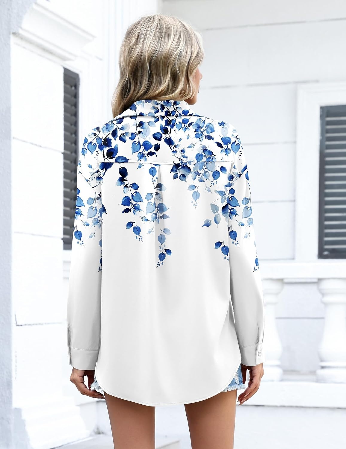 image:imageZeagoo Women Button Down Shirts Oversized Long Sleeve Blouses with PocketWf41