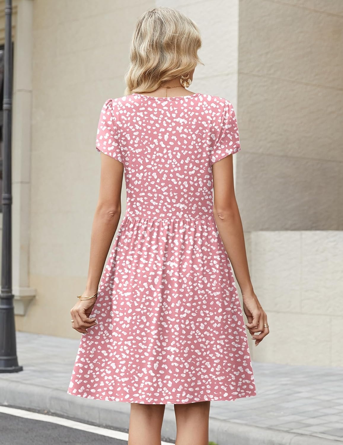 image:imageZeagoo Women Summer Dress 2026 Short Sleeve Aline Mini Dresses with Pockets Casual Swing Tshirt Dress Vocation Beach SundressJh589