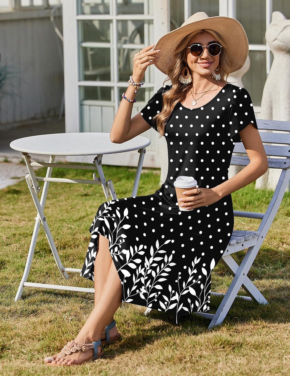 image:imageZeagoo Womens Casual Dress for Summer Loose Hankerchief Flare Midi SundressBlack Sp122