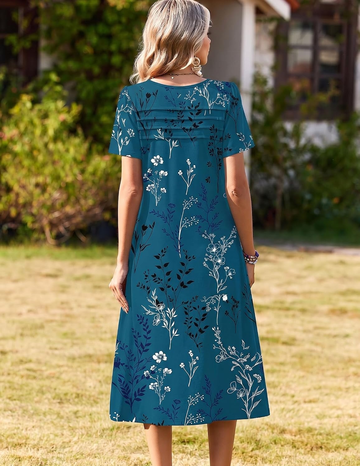 image:imageZeagoo Womens Casual Dresses for Summer Short Sleeve Flare Midi Dress BeachSf365