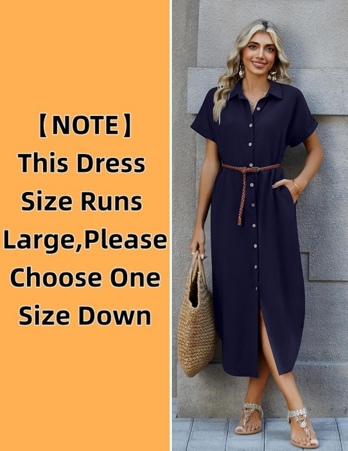 image:imageZeagoo Womens Dresses Casual Summer Short Sleeve Button Down Long Shirt Dresses Swimsuit Beach Cover Ups with Pockets01navy Blue