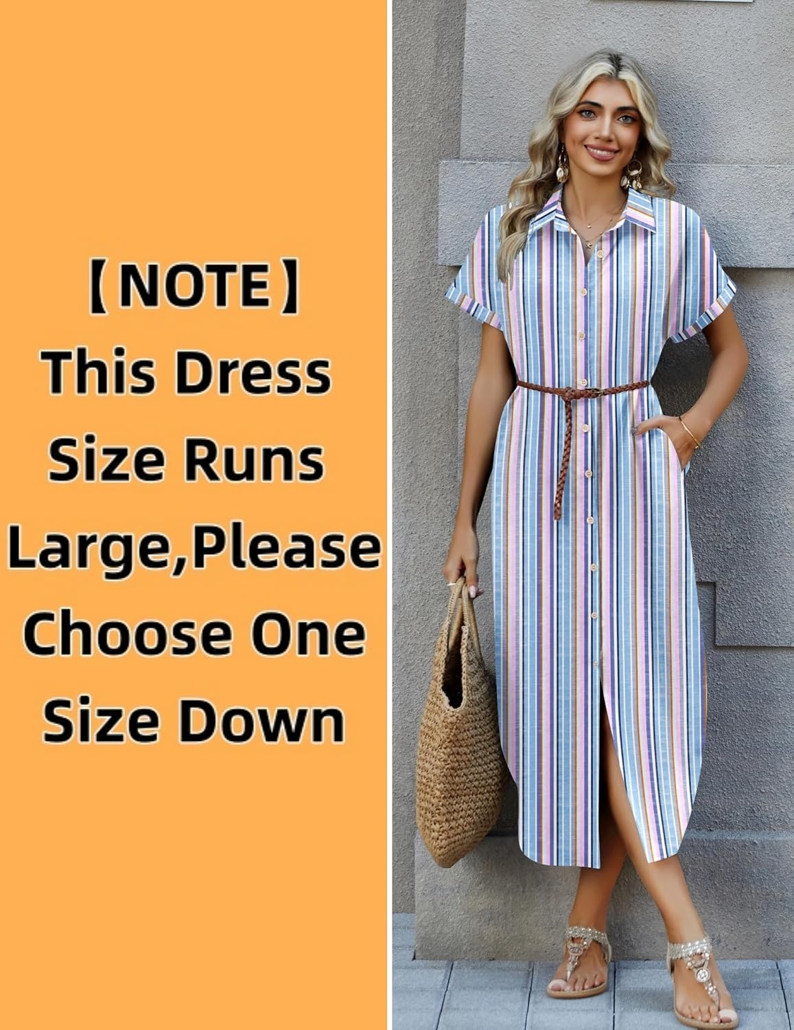 image:imageZeagoo Womens Dresses Casual Summer Short Sleeve Button Down Long Shirt Dresses Swimsuit Beach Cover Ups with PocketsPinkblue