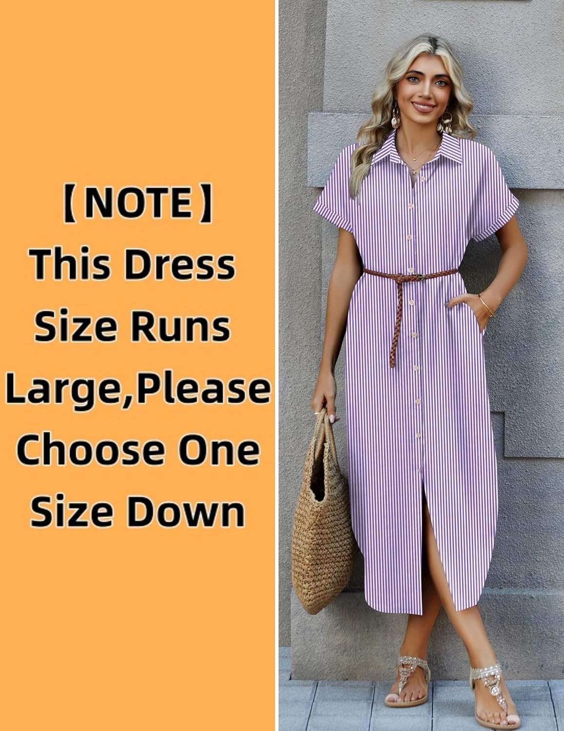 image:imageZeagoo Womens Dresses Casual Summer Short Sleeve Button Down Long Shirt Dresses Swimsuit Beach Cover Ups with PocketsPurple Stripe