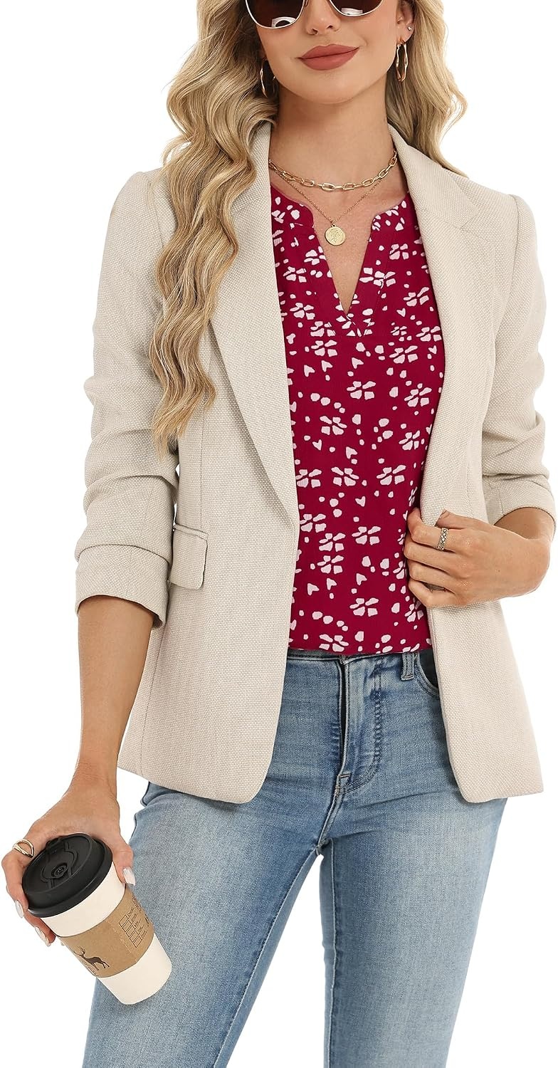 image:imageZeagoo Womens Dressy Casual Chffon Shirts Short Sleeve V Neck Work BlouseBerryflake