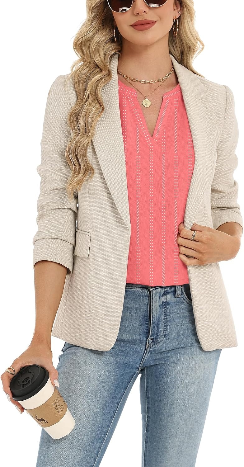 image:imageZeagoo Womens Dressy Casual Chffon Shirts Short Sleeve V Neck Work BlouseStripe