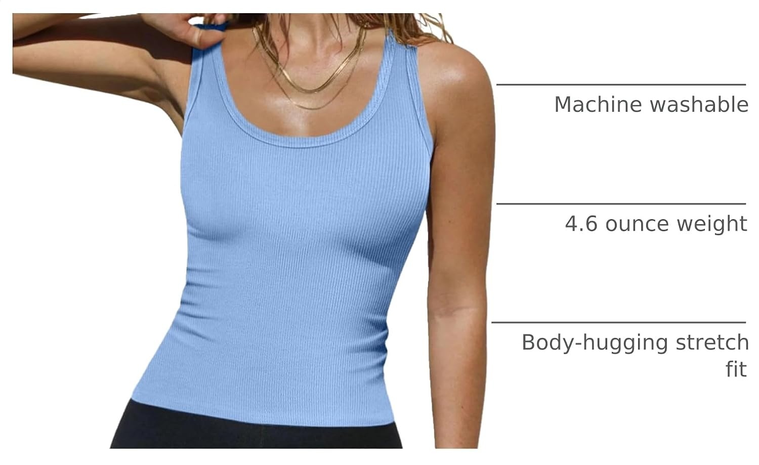 image:imageZeagoo Womens Sleeveless Scoop Neck Tank Tops Ribbed Fitted Basic Tops 2026Blue