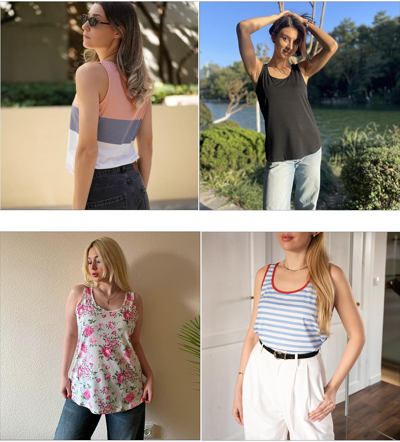image:imageZeagoo Womens Tank Tops Flowy Loose Fit Scoop Neck Casual Summer Tops Curvy HemWine