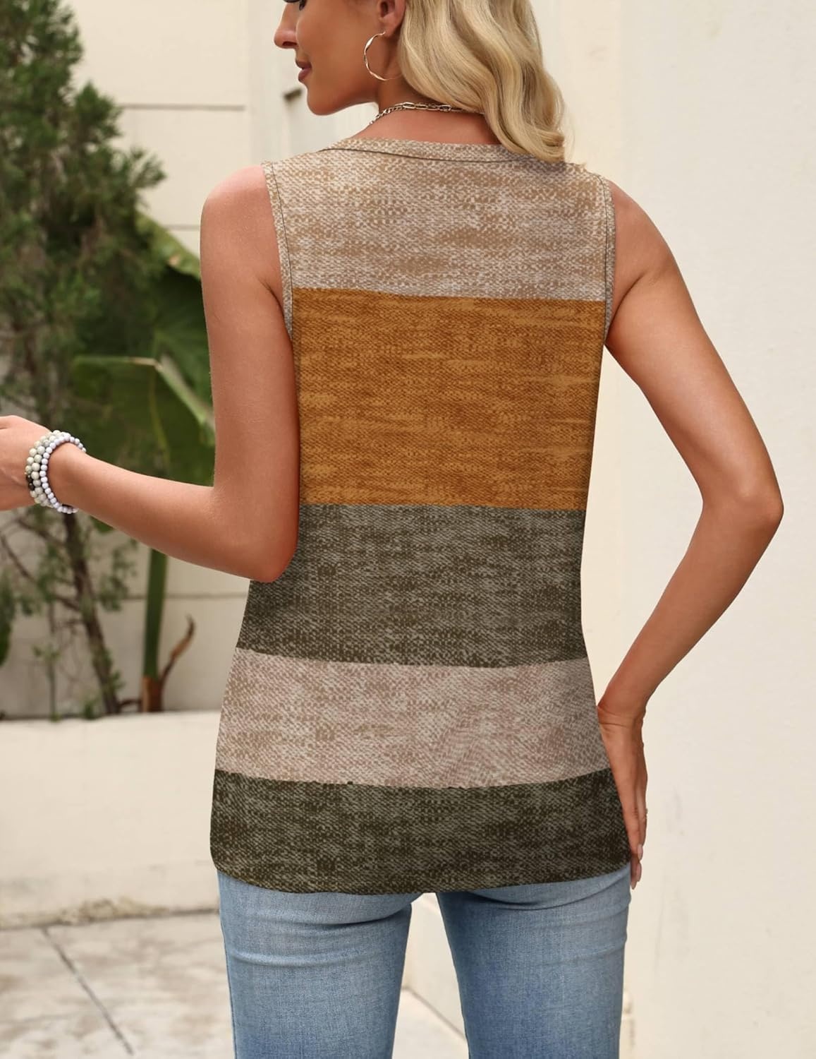 image:imageZeagoo Womens Tops Summer Pleated Sleeveless Tank TopJh398
