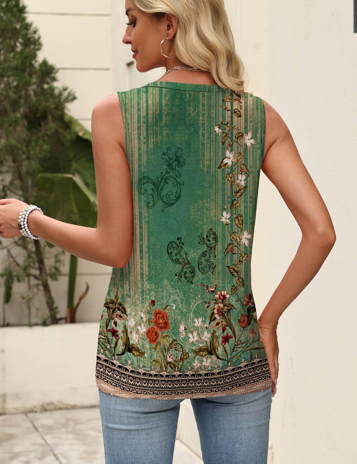 image:imageZeagoo Womens Tops Summer Pleated Sleeveless Tank TopMz839