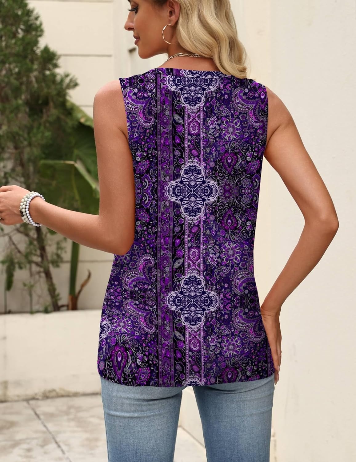 image:imageZeagoo Womens Tops Summer Pleated Sleeveless Tank TopMz907