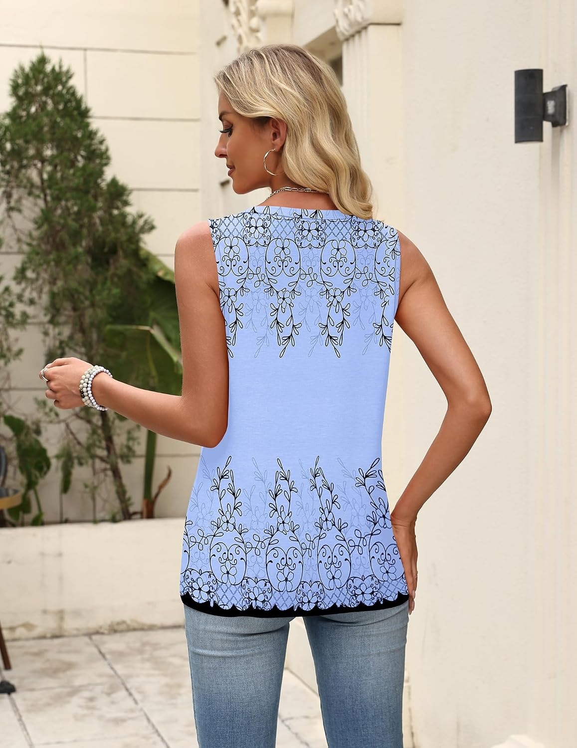 image:imageZeagoo Womens Tops Summer Pleated Sleeveless Tank TopSf166