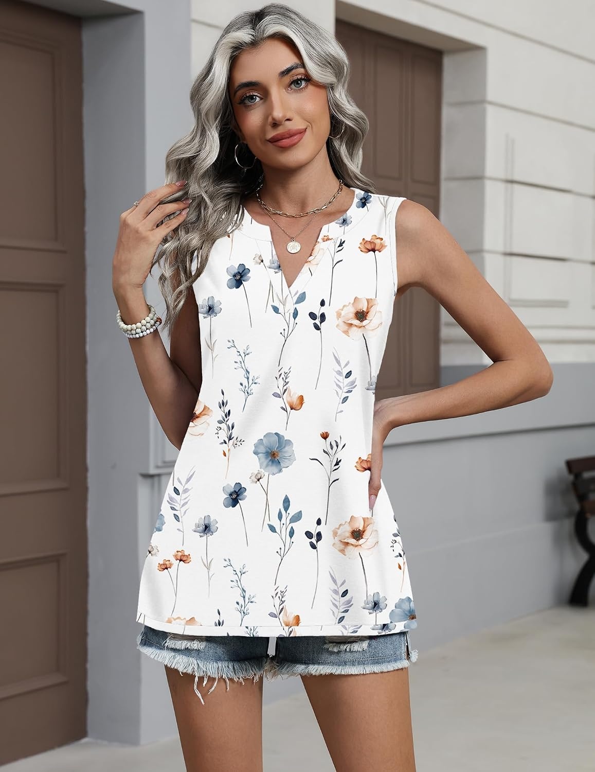 image:imageZeagoo Womens V Neck Tank Tops Summer Tops Sleeveless Shirts Dressy ClothesBf290