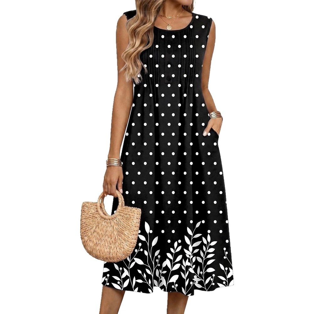 image:imageZeagoo Summer Dress for Women Flowy Aline Casual Midi Tank Dress Boho 2026Sp122