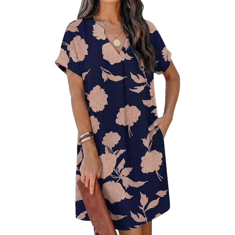 image:imageZeagoo Summer Dresses for Women Shift Dress Casual Mini Vacation SundressNavy Sf294