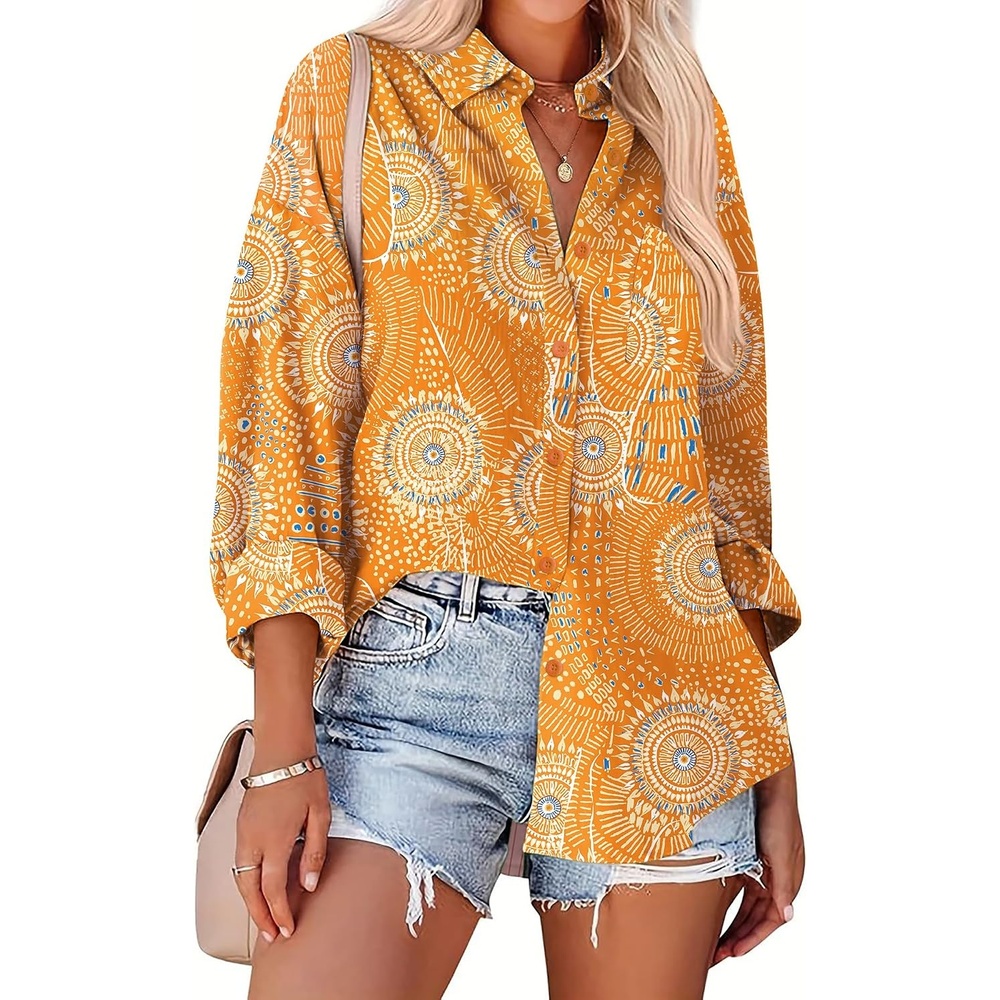 image:imageZeagoo Women Button Down Shirts Oversized Long Sleeve Blouses with PocketCx294