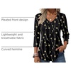Zeagoo 3/4 Length Sleeve Womens Tops V Neck Pleated Boho Floral Blouses(Black Khaki Dots)