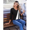 Zeagoo 3/4 Length Sleeve Womens Tops V Neck Pleated Boho Floral Blouses(Boho Jh540)