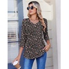 Zeagoo 3/4 Length Sleeve Womens Tops V Neck Pleated Boho Floral Blouses(Floral Black)