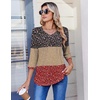 Zeagoo 3/4 Length Sleeve Womens Tops V Neck Pleated Boho Floral Blouses(Floral Multiple Color)