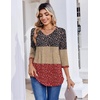 Zeagoo 3/4 Length Sleeve Womens Tops V Neck Pleated Boho Floral Blouses(Floral Multiple Color)