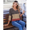 Zeagoo 3/4 Length Sleeve Womens Tops V Neck Pleated Boho Floral Blouses(Floral Multiple Color)
