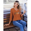 Zeagoo 3/4 Length Sleeve Womens Tops V Neck Pleated Boho Floral Blouses(Halloween Prints)