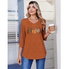 Zeagoo 3/4 Length Sleeve Womens Tops V Neck Pleated Boho Floral Blouses(Halloween Prints)