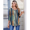 Zeagoo 3/4 Length Sleeve Womens Tops V Neck Pleated Boho Floral Blouses(Multicolor 289)