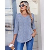 Zeagoo 3/4 Length Sleeve Womens Tops V Neck Pleated Boho Floral Blouses(Striped 273)