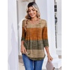 Zeagoo 3/4 Length Sleeve Womens Tops V Neck Pleated Boho Floral Blouses(Striped 398)
