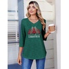 Zeagoo 3/4 Length Sleeve Womens Tops V Neck Pleated Boho Floral Blouses(Xmas Prints)