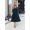 Zeagoo 3/4 Sleeve Women’s Dress Casual Aline Summer Fall Midi Long Dresses(Gw563)