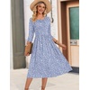 Zeagoo 3/4 Sleeve Women’s Dress Casual Aline Summer Fall Midi Long Dresses(Jh529)