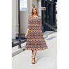 Zeagoo 3/4 Sleeve Women’s Dress Casual Aline Summer Fall Midi Long Dresses(Mz379)