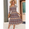 Zeagoo 3/4 Sleeve Women’s Dress Casual Aline Summer Fall Midi Long Dresses(Mz379)