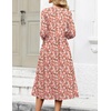 Zeagoo 3/4 Sleeve Women’s Dress Casual Aline Summer Fall Midi Long Dresses(Pink Floral)