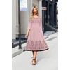 Zeagoo 3/4 Sleeve Women’s Dress Casual Aline Summer Fall Midi Long Dresses(Pink Flower)